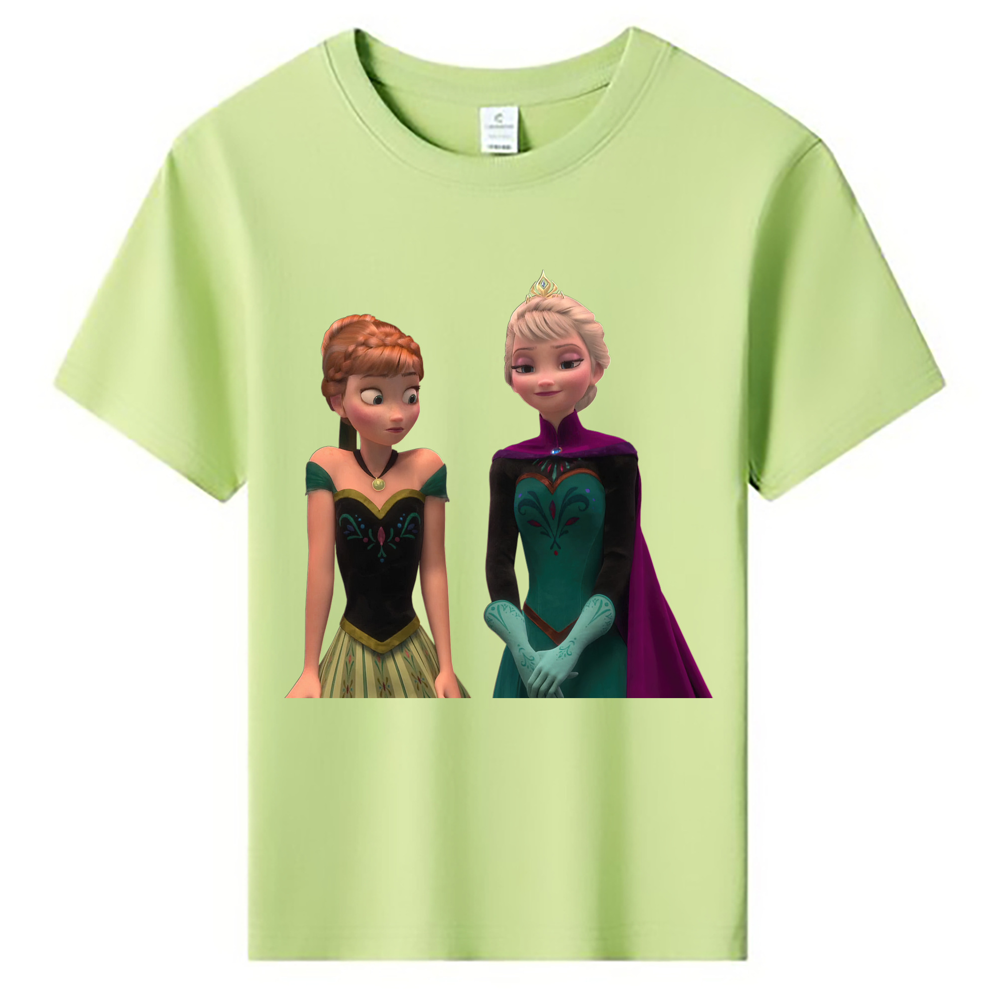 （画像用） アナと雪の女王 アンナ エルサ Frozen Anna Elsa 綿100％キッズTシャツ（フロントプリント）